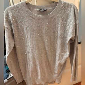 EXPRESS Light Gray Sequin Sweater